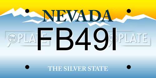 FB49I Nevada License Plate