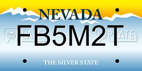 FB5M2T Nevada License Plate