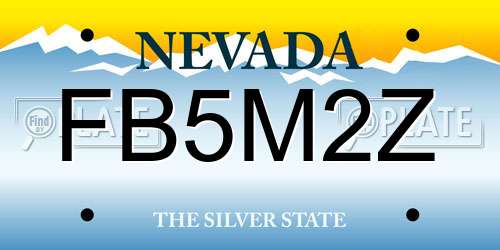 FB5M2Z Nevada License Plate