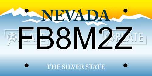 FB8M2Z Nevada License Plate