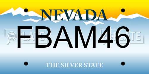 FBAM46 Nevada License Plate