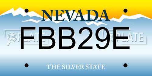 FBB29E Nevada License Plate