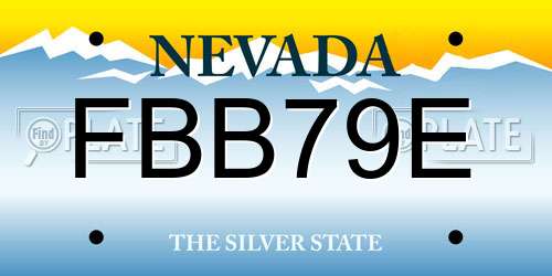 FBB79E Nevada License Plate