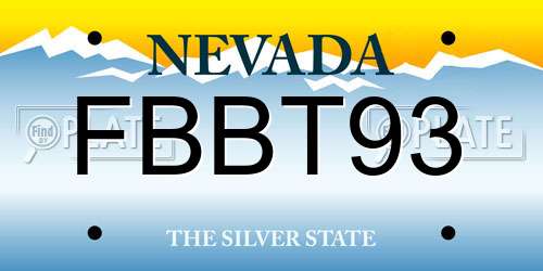 FBBT93 Nevada License Plate