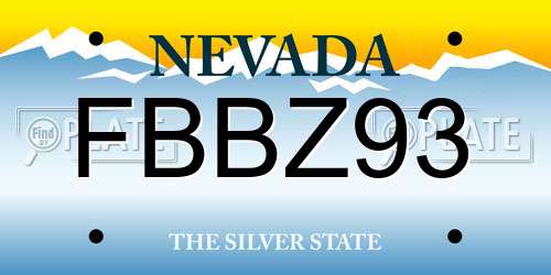 FBBZ93 Nevada License Plate