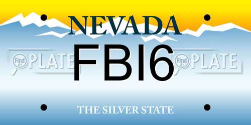 FBI6 Nevada License Plate