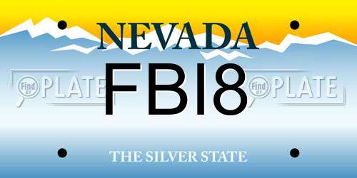 FBI8 Nevada License Plate
