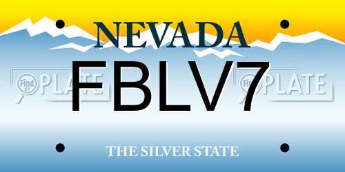 FBLV7 Nevada License Plate