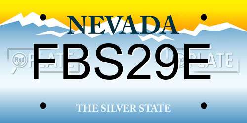 FBS29E Nevada License Plate