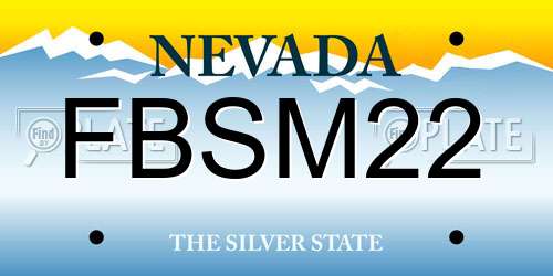 FBSM22 Nevada License Plate