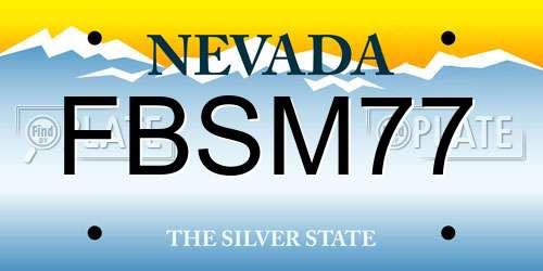 FBSM77 Nevada License Plate