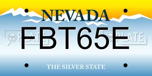 FBT65E Nevada License Plate