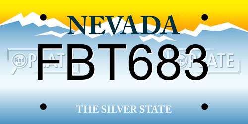 FBT683 Nevada License Plate