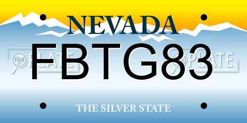 FBTG83 Nevada License Plate