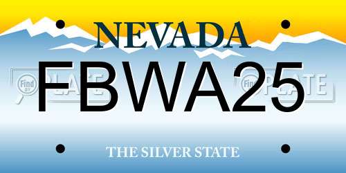 FBWA25 Nevada License Plate
