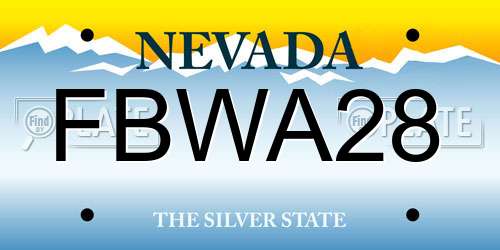 FBWA28 Nevada License Plate
