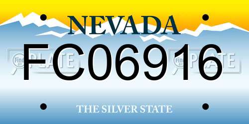FC06916 Nevada License Plate
