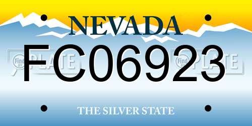 FC06923 Nevada License Plate