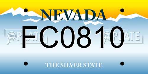 FC0810 Nevada License Plate