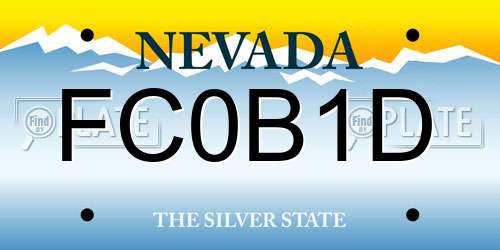 FC0B1D Nevada License Plate