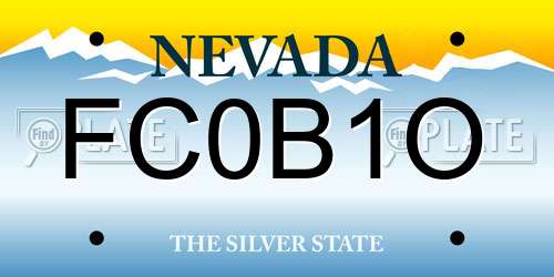 FC0B1O Nevada License Plate