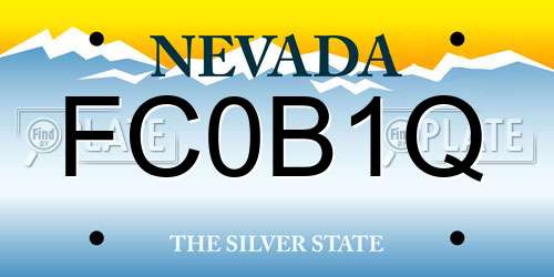 FC0B1Q Nevada License Plate