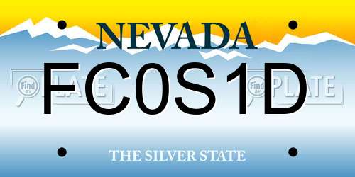 FC0S1D Nevada License Plate