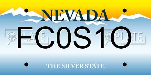 FC0S1O Nevada License Plate