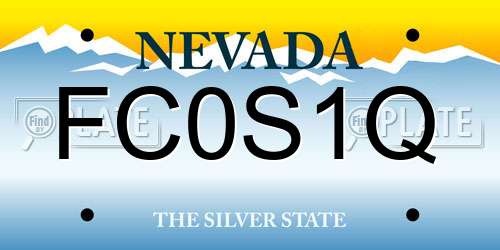 FC0S1Q Nevada License Plate