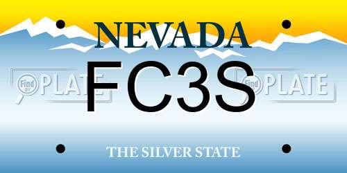 FC3S Nevada License Plate