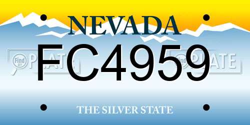 FC4959 Nevada License Plate
