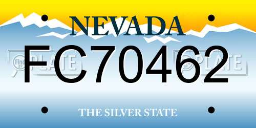 FC70462 Nevada License Plate