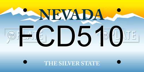 FCD510 Nevada License Plate