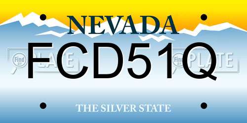 FCD51Q Nevada License Plate