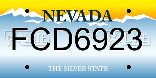 FCD6923 Nevada License Plate