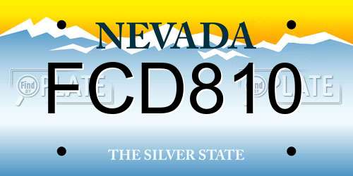 FCD810 Nevada License Plate