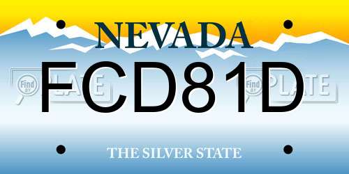 FCD81D Nevada License Plate