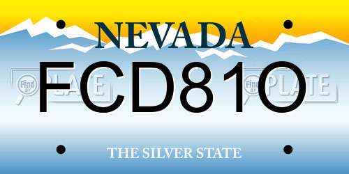 FCD81O Nevada License Plate