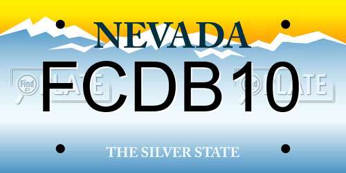 FCDB10 Nevada License Plate