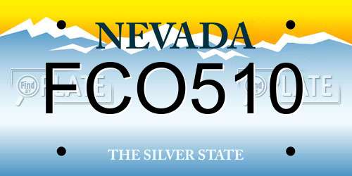 FCO510 Nevada License Plate