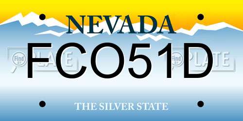 FCO51D Nevada License Plate