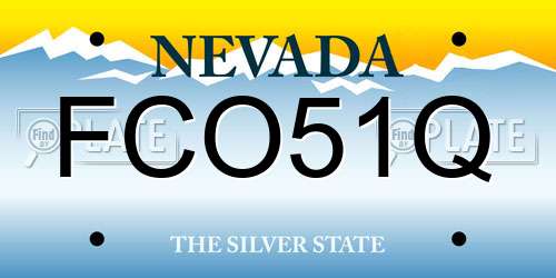 FCO51Q Nevada License Plate