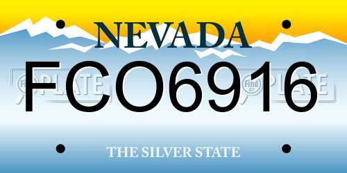 FCO6916 Nevada License Plate