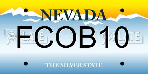 FCOB10 Nevada License Plate