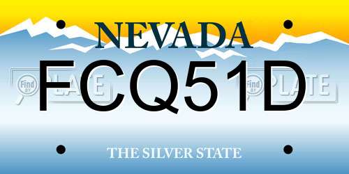 FCQ51D Nevada License Plate
