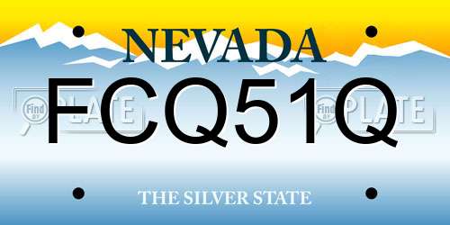 FCQ51Q Nevada License Plate