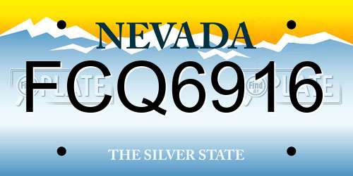 FCQ6916 Nevada License Plate