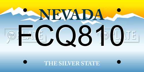 FCQ810 Nevada License Plate