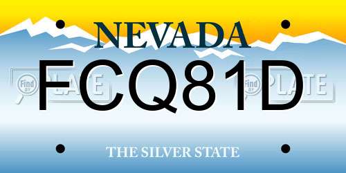 FCQ81D Nevada License Plate