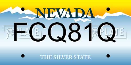 FCQ81Q Nevada License Plate